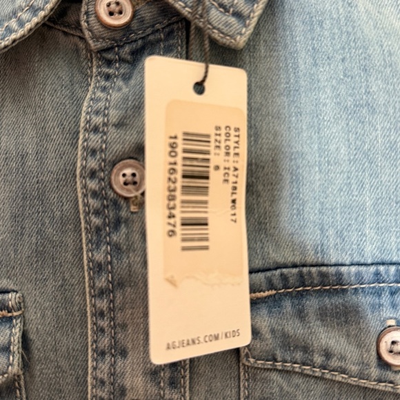 AG Adriano Goldschmied Kids Denim Chambray Button Down Shirt - NWT - Picture 4 of 5